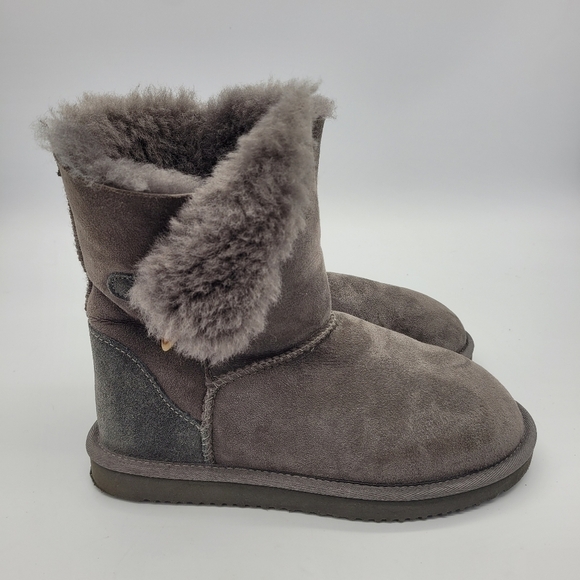 Cozie Steps Shoes Women's 6.5 Genuine Australian Sheepskin Toggle Short Boots - Picture 7 of 15